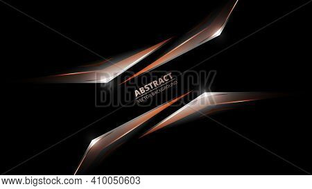 Black Abstract Technology Lighting Vector Background. Futuristic Tech Gaming Background. Dark Banner