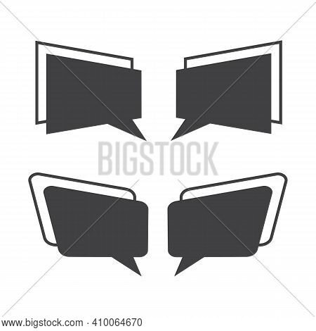 Speech Bubbles Icon Vector Flat Design Edit A Text One Set