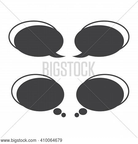 Speech Bubbles Icon Vector Flat Design Edit A Text One Set