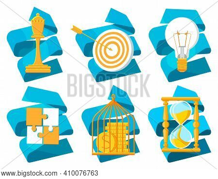 Vector Image Metaphor With Set Of Business Sign