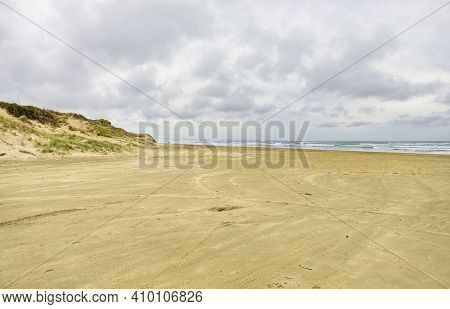 Scenery Around The Ninety Mile Beach At The Western Coast Of The North Island Of New Zealand
