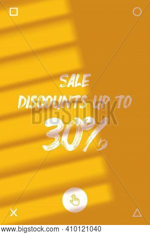 Vertical Poster Design For The Day Of Sale. The Shadow Of The Window Falls On A Yellow Background Wi