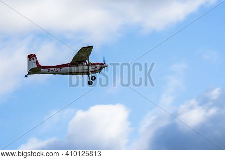 Old Warden, Bedfordshire, Uk , October 6, 2019. Cessna 180. Race Day At Shuttleworth.