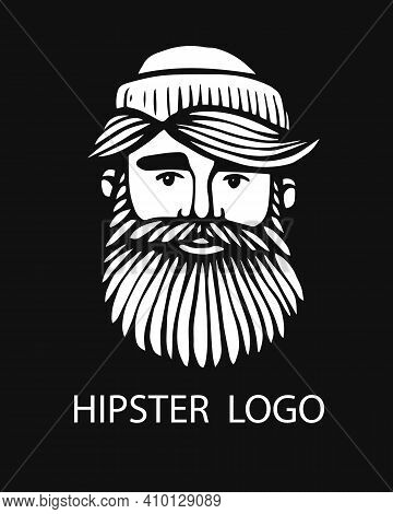 Hipster Head With Beard. Hand-drawn Doodle. Vector Illustration - Stock Vector. Hand Drawn Cartoon C