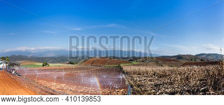 Soil Terrace On Mountain Againts Sky