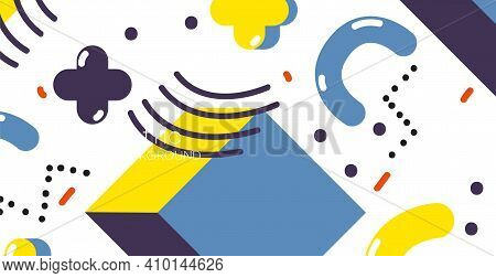 Geometric Background. Bauhaus, Memphis Minimalist Retro Poster Graphic Vector Illustration.