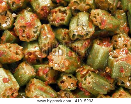 Gombo en pâte de crevettes Chili