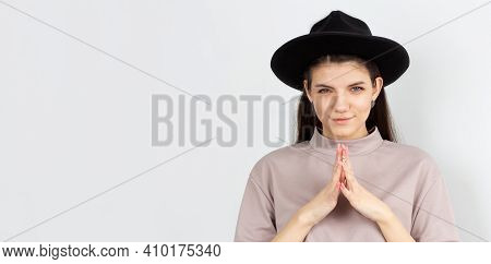Girl Scheming Evil Plan Twiddle Fingers Smirking Desire Thinking Excellent Idea How Rule World Look