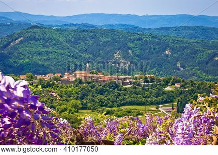 Roc. Idyllic Picturesquae Village Of Roc On The Hill, Istria Inland, Croatia