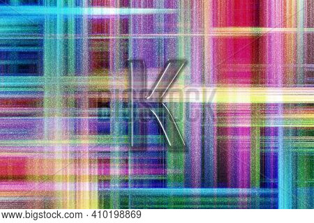 Kappa Sign. Kappa Letter, Greek Alphabet Symbol, Colorful Checkered Background