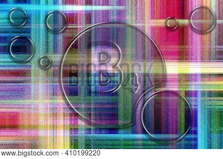 Vitamin B4 Health Symbol, Vitamin Concept, Adenine, Colorful Checkered Background