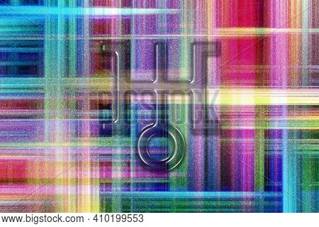 Symbol Of Uranus, Uranus Sign, Astrology Uranus Planet, Colorful Checkered Background