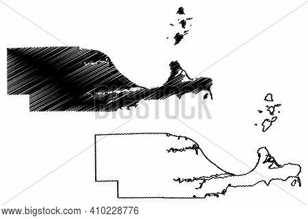 Ottawa County, Ohio State (u.s. County, United States Of America, Usa, U.s., Us) Map Vector Illustra
