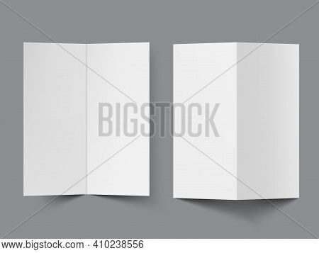 Blank Half Fold Brochure Template For Presentation