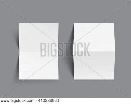 Blank Half Fold Brochure Template For Presentation