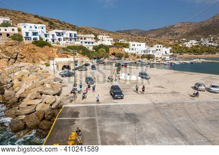 Sikinos, Greece - September 26, 2020: Alopronoia (alopronia), The Little Port On A Lovely Sikinos Is