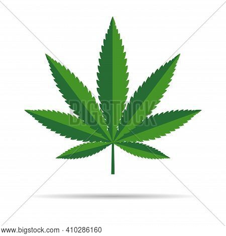 Mariuhana Leaf Symbol, Marijuana Or Hemp Icon, Cannabis Medical Sign, Weed Drug Vector Illustration 