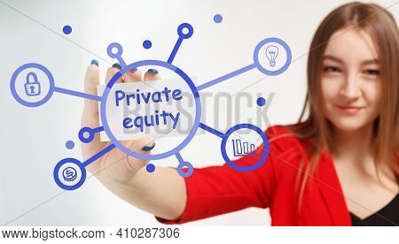 Business, Technology, Internet And Network Concept. Young Businessman Working On A Virtual Screen Of