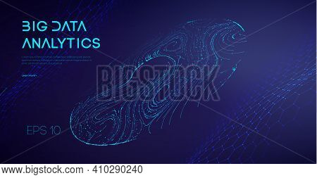 Abstract Big Data Flow Background. Software Code Agile Industrial Internet Backdrop. Industry Cyber 