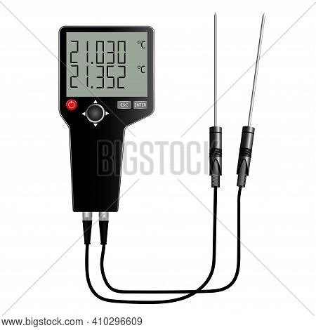 Digital Thermometer For Accurate Measurement Temperature. Thermometer On A White Background.