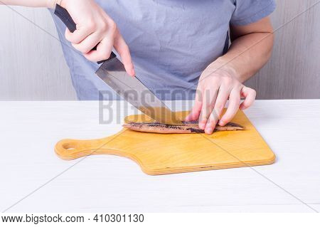 Step By Step Preparation Of Russian Traditional New Year Appetizer  - Herring Under Layers Of Boiled