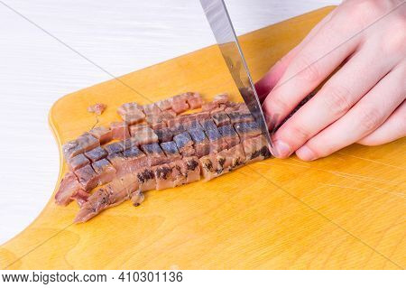 Step By Step Preparation Of Russian Traditional New Year Appetizer  - Herring Under Layers Of Boiled
