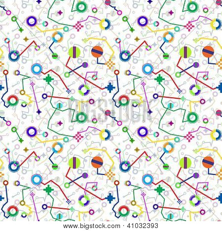 Bizarre Schematic Images - Seamless Vector Pattern