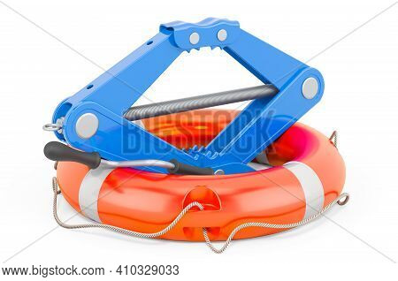 Repair And Service Of Auto Screwjack. 3d Rendering Isolated On White Background