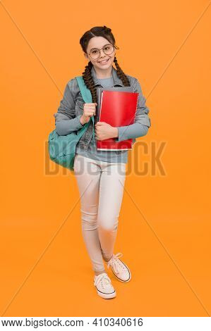 Make School Time Better. Little Child Hold Bag And Books. Happy Kid Back To School. September 1. Kno
