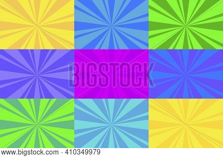 Retro Abstract Template With Rays. Striped Backdrop. Sun Texture. Stock Image. Eps 10.