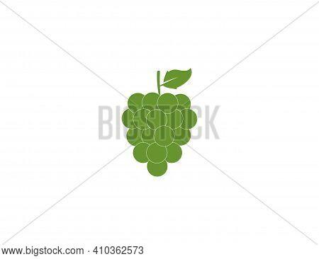 Fruit, Grapes Icon On White Background. Vector Illustration.