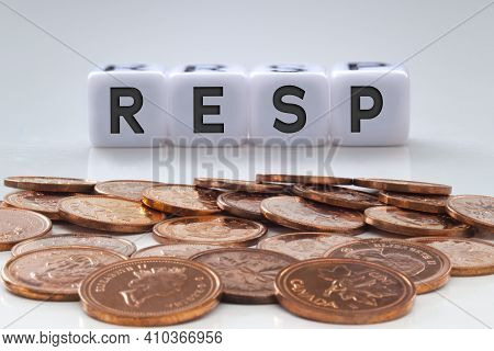 Resp Letters On White Blocks With Coins On A Clear Background