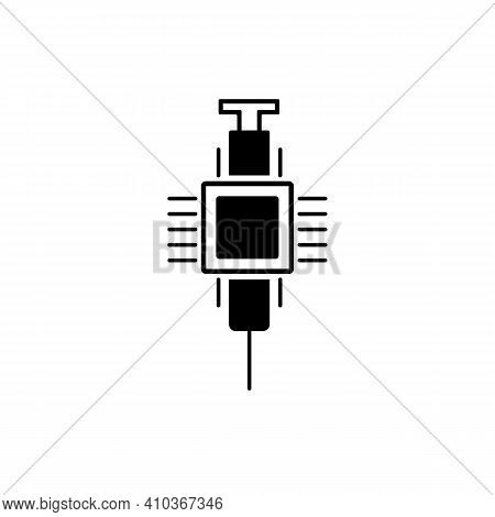 Coronavirus. Stop Covid-19. Infection. Vector Icon. Vaccine Chip, Syringe