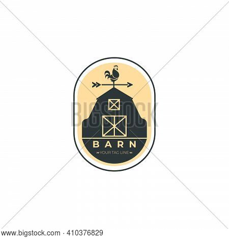 Barn House Silhouette Logo Vector Illustration Template Design