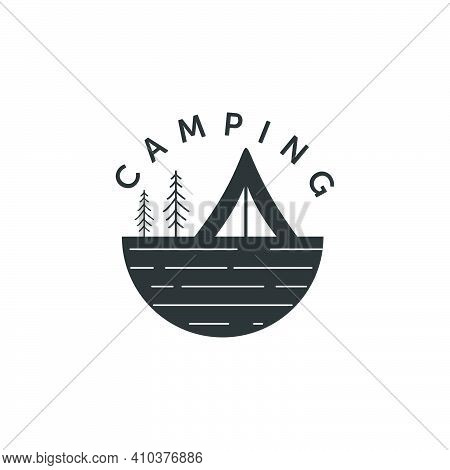 Camping Silhouette Logo Vector Illustration Template Design