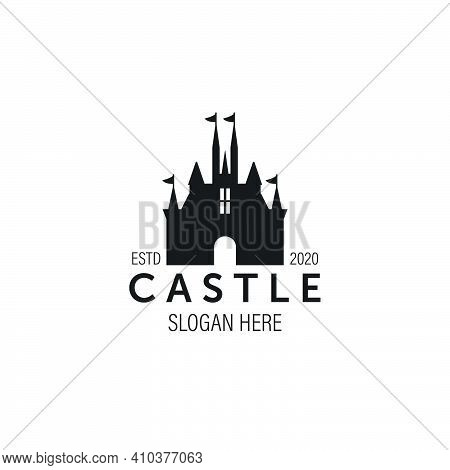 Castle Silhouette Logo Illustration Vector Template Design