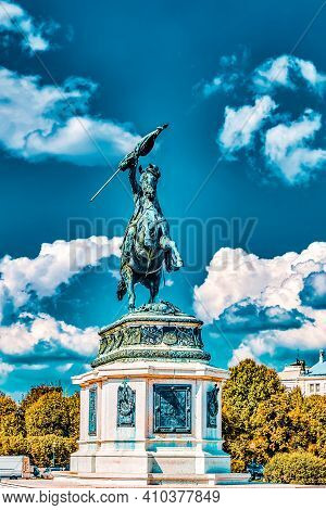 Statue Of Archduke Karl-ludwig-john On Heldenplatz. Vienna. Austria.