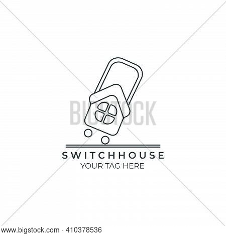 Switch House Logo Line Art Color Vector Illustration Template Design
