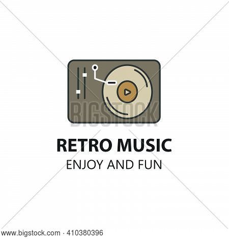 Retro Music Color Modern Cartoon Logo Illustration Design