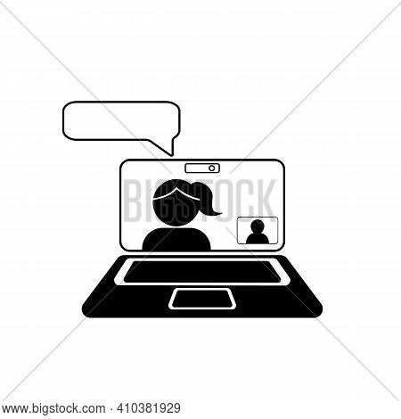 Valentine's Day Celebration Online During Quarantine In Coronavirus.couple Using Laptop For Online C