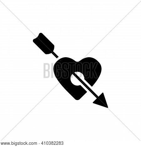 Arrow Heart Icon. Love Sign. Valentines Symbol. Vector Valentine