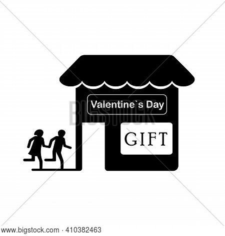 Silhouettes Of People Couple, Shop, Valentine Shopping, Mall, Sale, Couple And Lovers, Gift