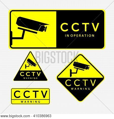 Set Bundle Cctv Secure Cam Logo Vector Design Vintage Illustration