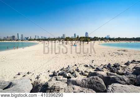 View Of Al Mamzar Beach Park In Dubai, United Arab Emirates