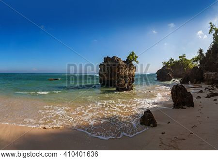 Padang Padang Beach in Bali Indonesia - nature vacation background