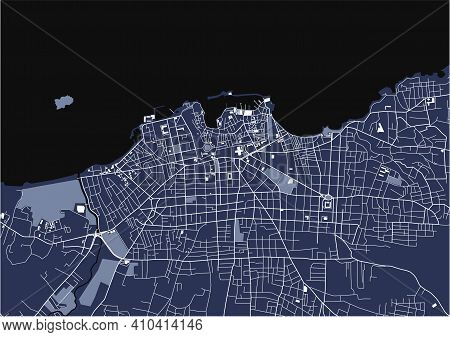 Map Of The City Of Chania, Crete, Greece