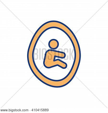 Unborn Baby Rgb Color Icon. Pregnancy Development. Reproductive Process. Becoming Embryo Process. In