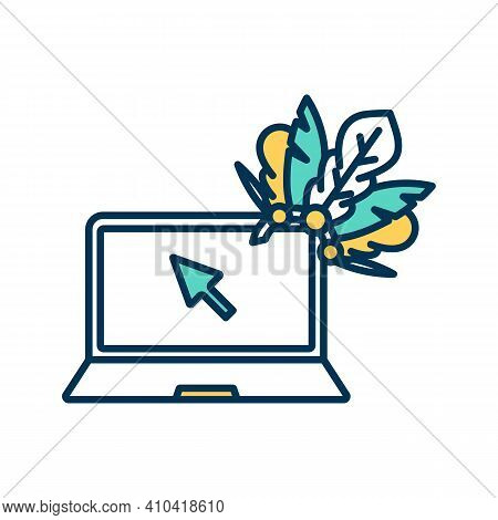 Remote Work Rgb Color Icon. Telecommuting. Working Outside Traditional Company Office Environment. W