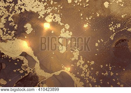 Fortuna Gold And Brown Shining Abstract Marble Background