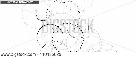 Connect Dotted Circle In Abstract Style. Graphic Design Template. Abstract Geometric Background. Gra